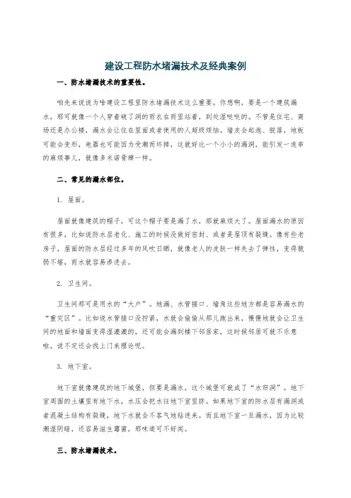 建设工程防水堵漏技术及经典案例