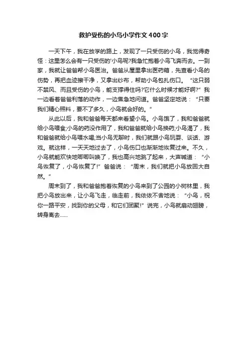 救护受伤的小鸟小学作文400字