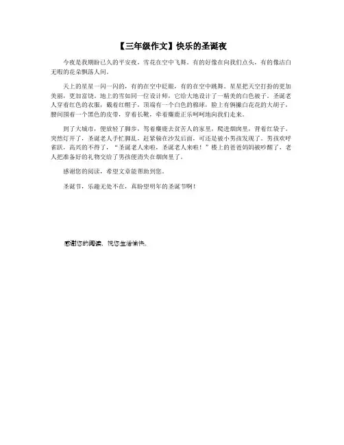 【三年级作文】快乐的圣诞夜