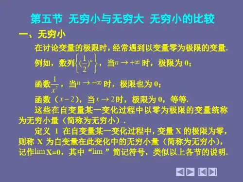 大学数学-1-5-无穷小与无穷大无穷小的比较精选全文完整版