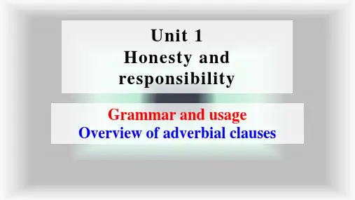 Unit 1 Grammar and usage 课件-高中英语牛津译林版 选择性必修第四册 