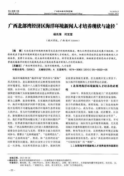 广西北部湾经济区海洋环境新闻人才培养现状与途径
