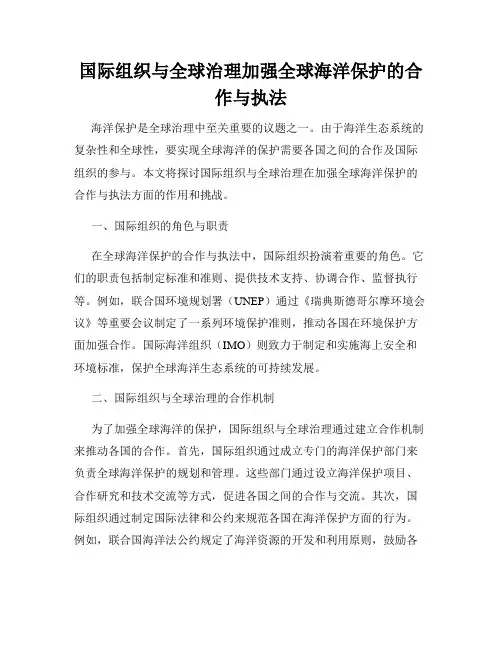 国际组织与全球治理加强全球海洋保护的合作与执法