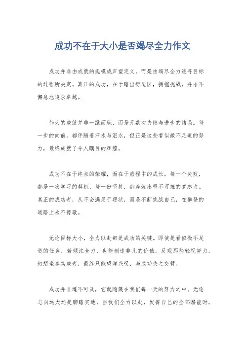成功不在于大小是否竭尽全力作文