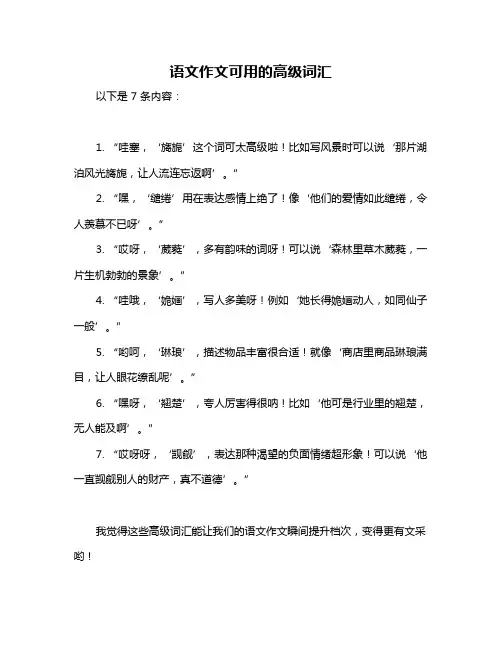 语文作文可用的高级词汇
