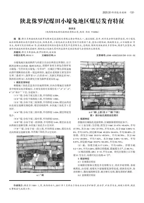 陕北侏罗纪煤田小壕兔地区煤层发育特征