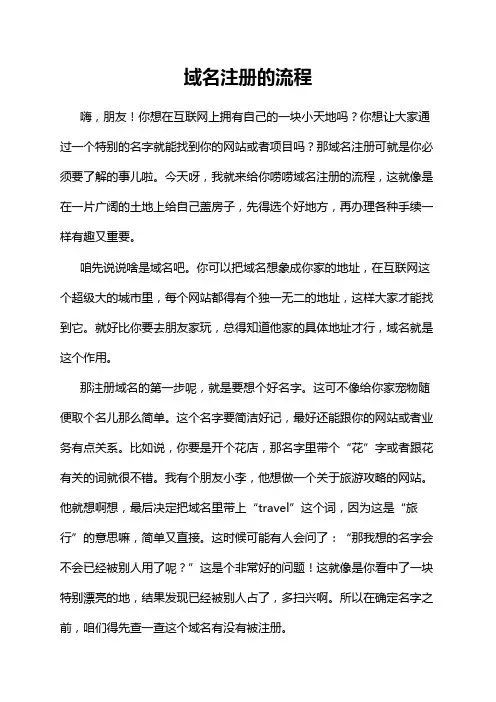 域名注册的流程