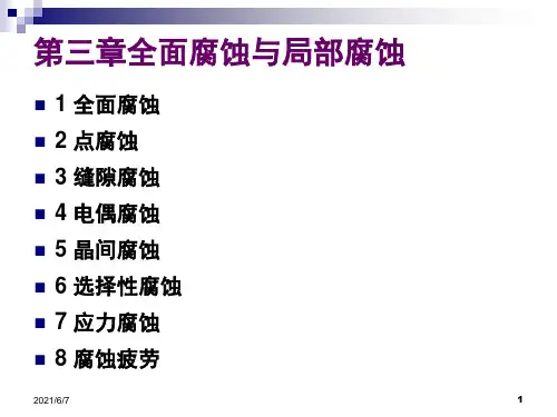 第三章全面腐蚀和局部腐蚀PPT课件