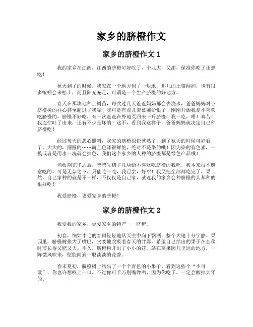 家乡的脐橙作文 2