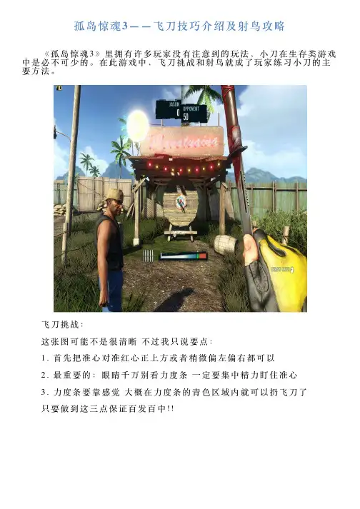孤岛惊魂3——飞刀技巧介绍及射鸟攻略