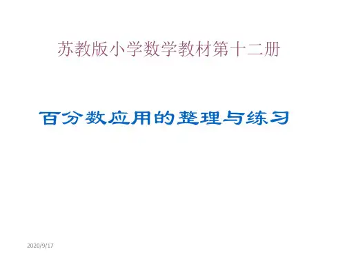 1.7百分数应用整理与练习 苏教版六年级数学下册 教学课件
