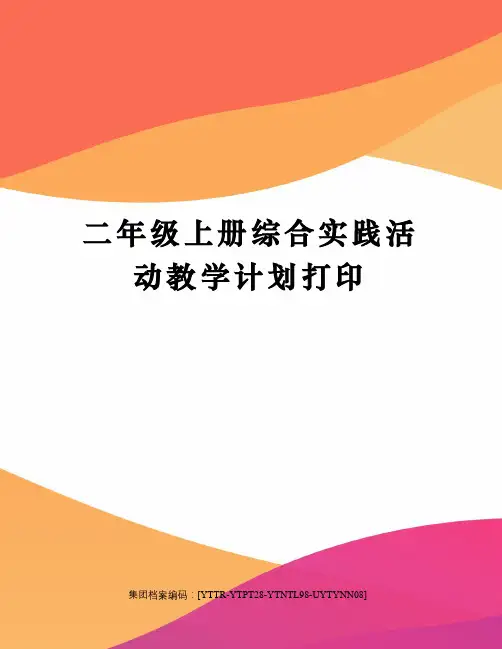 二年级上册综合实践活动教学计划打印