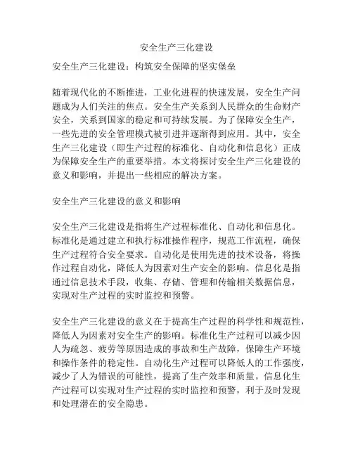 安全生产三化建设