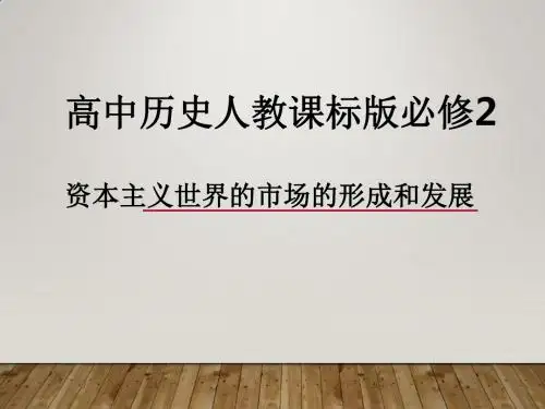 高中历史人教课标版必修2资本主义世界的市场的形成和发展 课件PPT