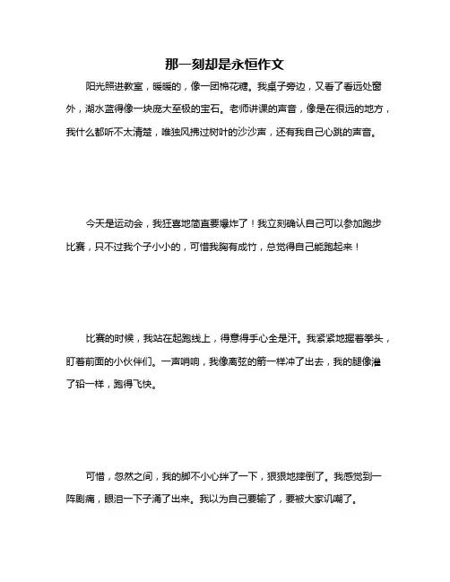 那一刻却是永恒作文