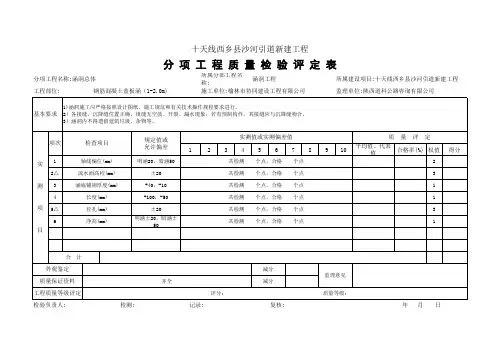 混凝土盖板涵分项评定