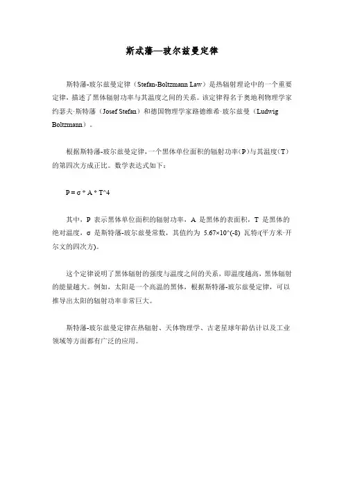 斯忒藩—玻尔兹曼定律