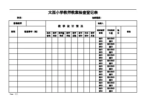 教师备课情况检查表