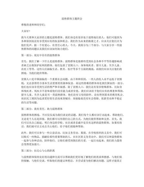 弱势群体主题班会