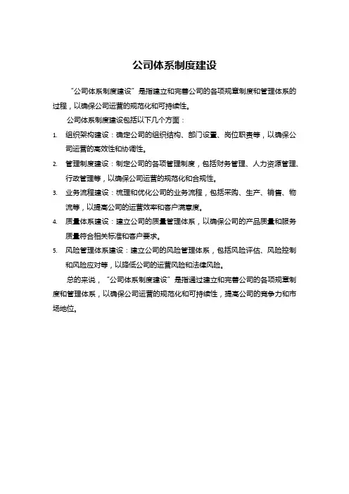 公司体系制度建设