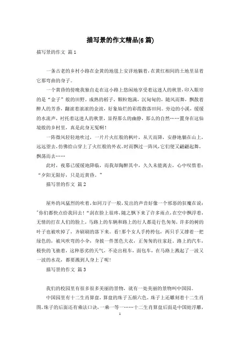 描写景的作文精品(6篇)