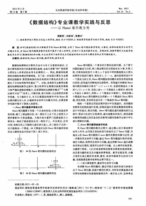 《数据结构》专业课教学实践与反思——以Hanoi塔问题为例