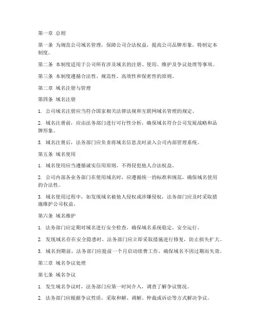 公司域名法务管理制度