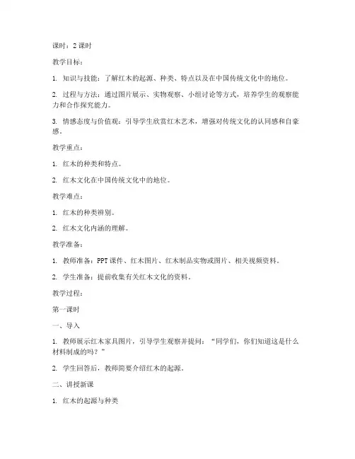 红木文化概述教案模板及范文