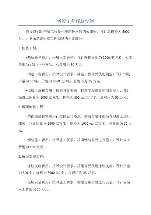 桥梁工程预算实例