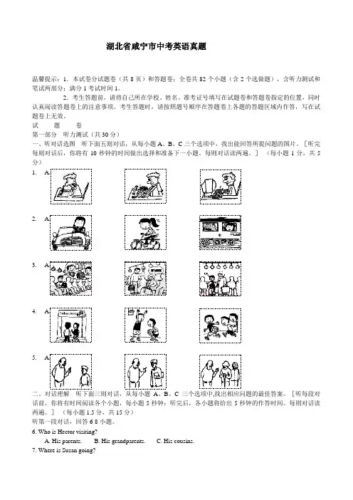 湖北省咸宁市中考英语试题.doc