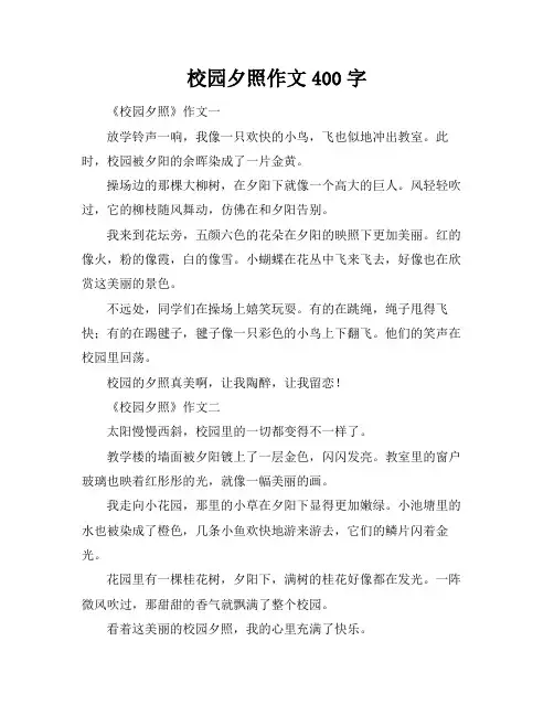 校园夕照作文400字