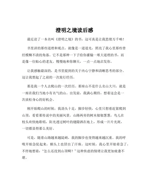 澄明之境读后感