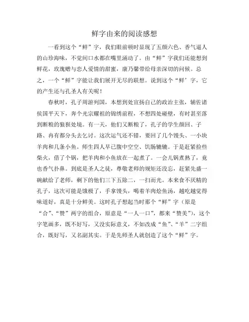 鲜字由来的阅读感想
