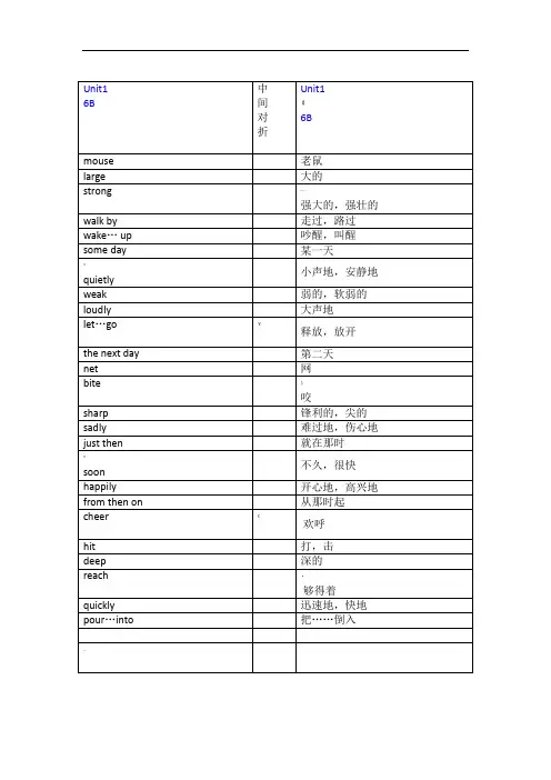 最新苏教译林版英语六年级下册单词默写版