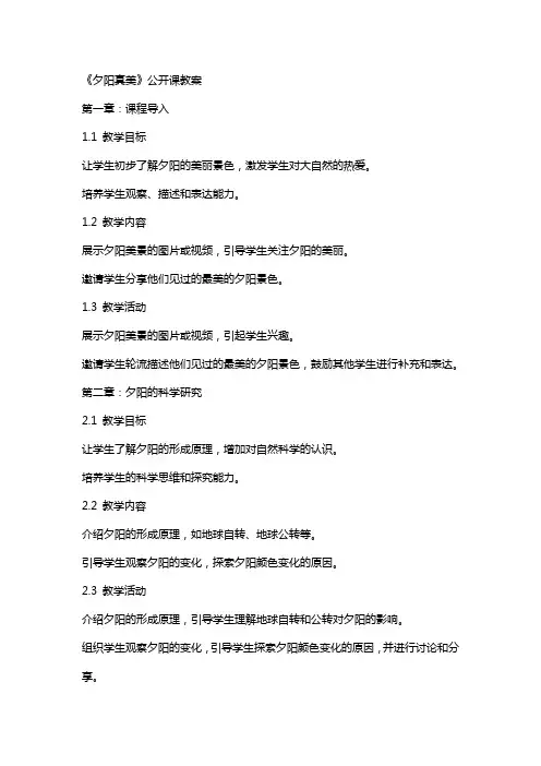 《夕阳真美》公开课教案
