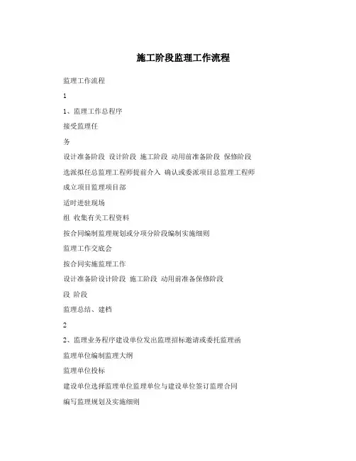 施工阶段监理工作流程