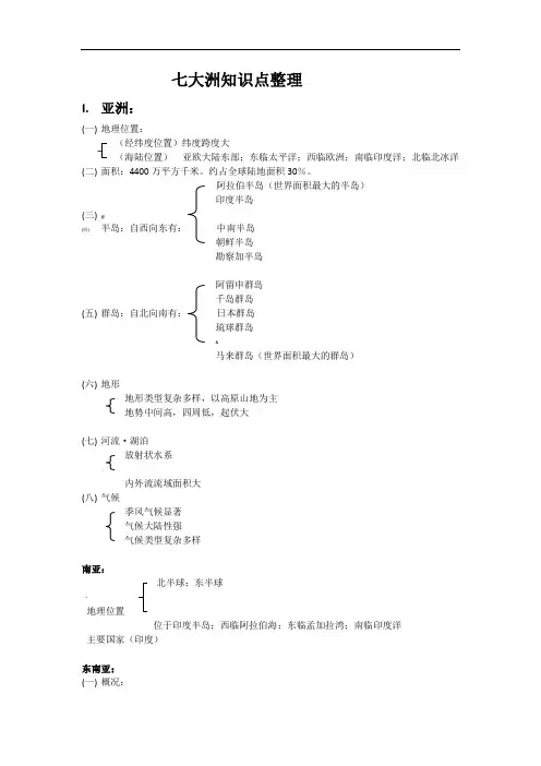 高考七大洲知识点整理
