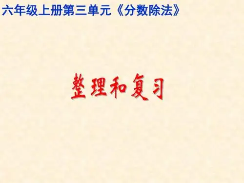 分数除法整理和复习