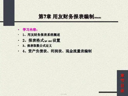 第7章用友财务报表编制54页PPT