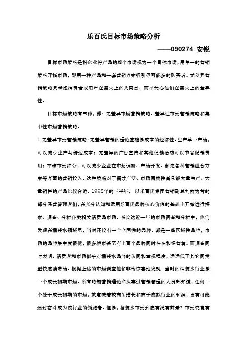 目标市场策略分析