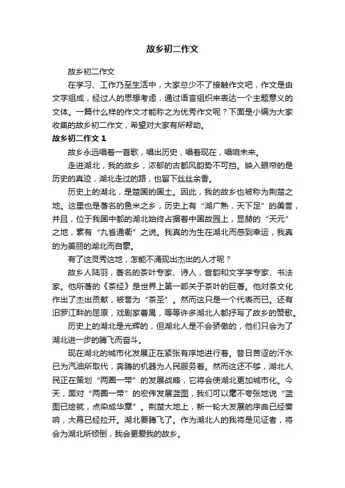 故乡初二作文