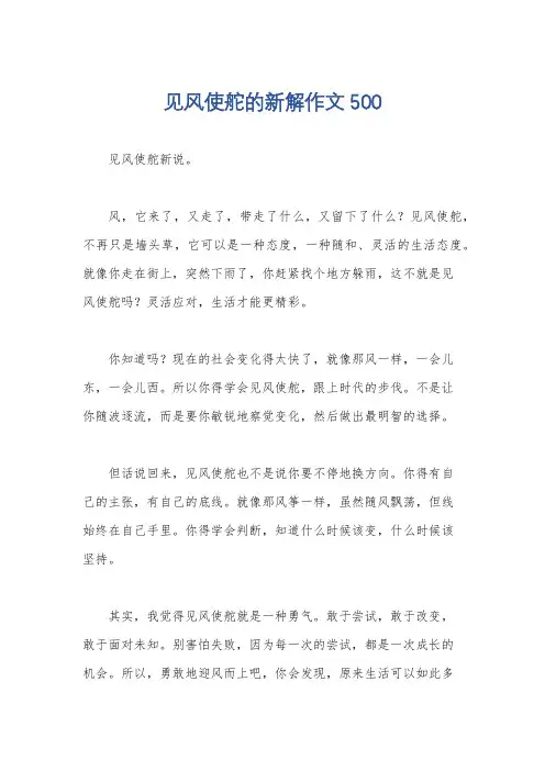 见风使舵的新解作文500