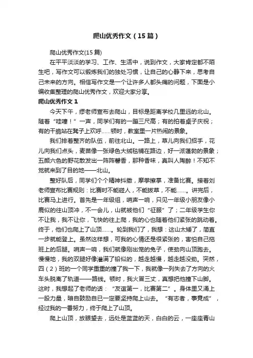 爬山优秀作文（15篇）