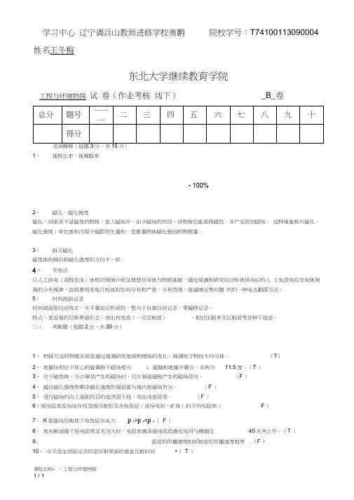 工程与环境物探试题