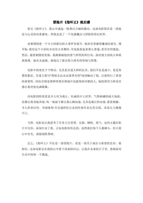冒险片《指环王》观后感