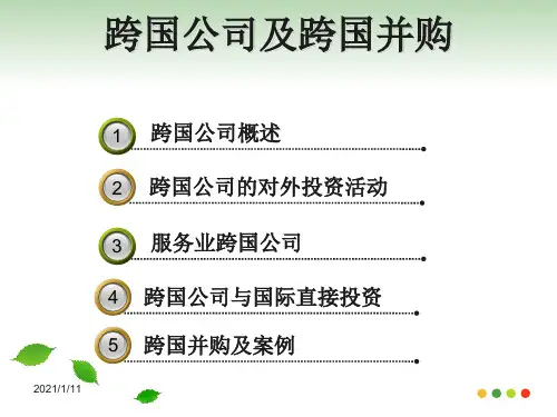 跨国公司及跨国并购案例
