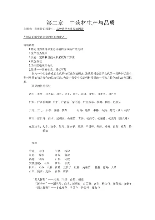 第二章中药材生产与品质