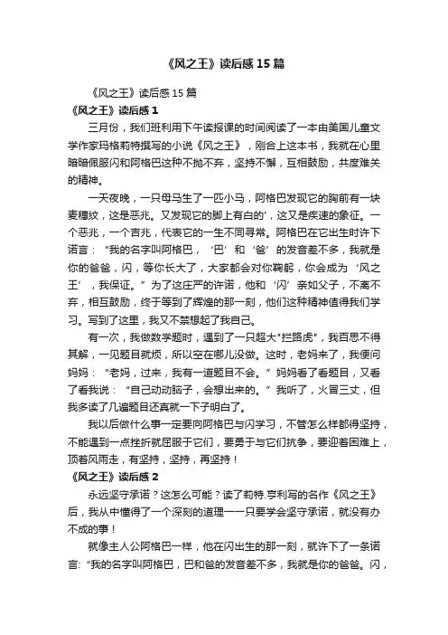 《风之王》读后感15篇