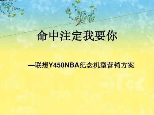 联想Y450NBA纪念机型营销方案(PPT107页)