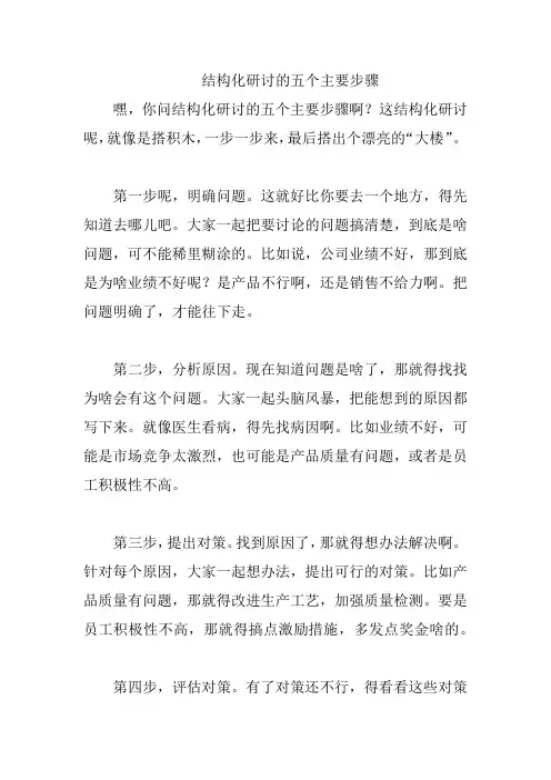 结构化研讨的五个主要步骤